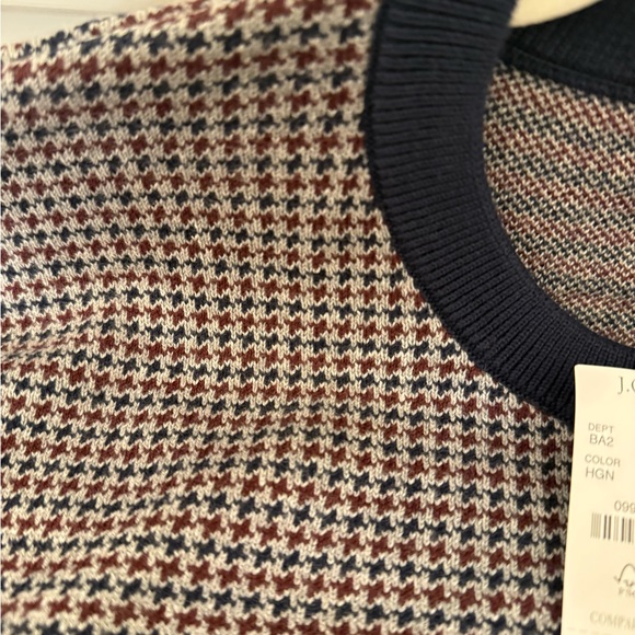 J. Crew Men's Blue and Maroon Crewneck Sweater - Picture 4 of 8